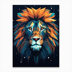 Lion Art Painting Geometric Abstraction Style 4 Canvas Print