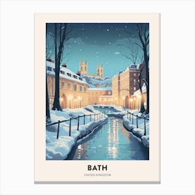 Winter Night  Travel Poster Bath United Kingdom 3 Canvas Print