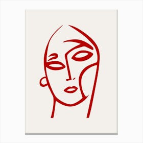 Abstract Red Face 1 Canvas Print