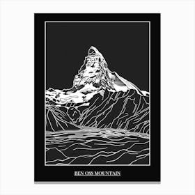 Ben Oss Mountain Line Drawing 2 Poster Canvas Print