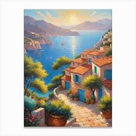 Mediterranean Village 1 Canvas Print