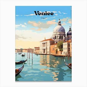 Venice Italy Canal Travel Illustration Canvas Print