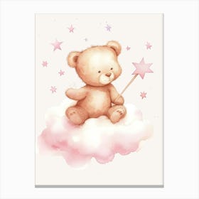 Teddy Bear On Clouds Kids and Nursery Canvas Print