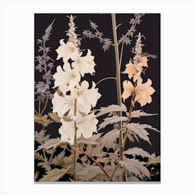 Flower Illustration Larkspur 1 Canvas Print