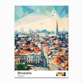 Brussels, Belgium, Geometric Illustration 2 Poster Canvas Print