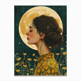 Moonlight girl Canvas Print