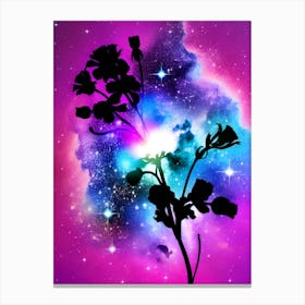 Flowers In Space 2 Canvas Print