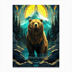 Bear In The Forest 4 Canvas Print