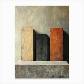 Minimalist Geometric Composition – Modern Abstract Art In Earth Tones Canvas Print