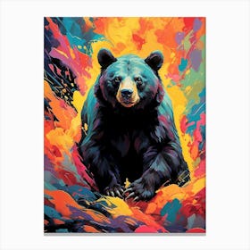 Vivid Black Bear Canvas Print