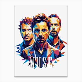 Muse 03 Portrait Music Icon Style WPAP Pop Art Canvas Print