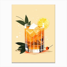 Illustration Mai Tai Floral Infusion Cocktail 3 Canvas Print