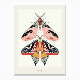 Colourful Insect Illustration Moth 21 Poster Canvas Print