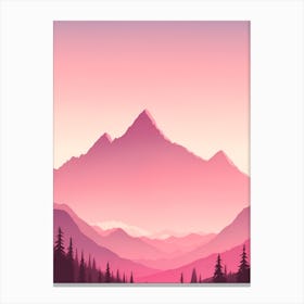 Misty Mountains Vertical Background In Pink Tone 57 Canvas Print