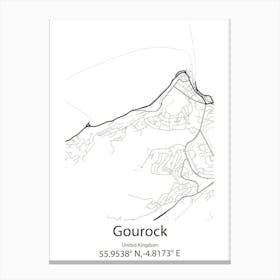 Gourock,United Kingdom Minimalist Map Canvas Print