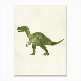 Khaki Green Textured Dinosaur Canvas Print