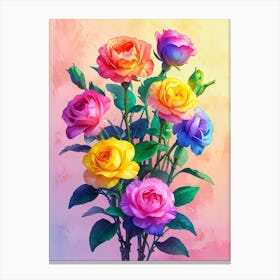 Colorful Roses Canvas Print