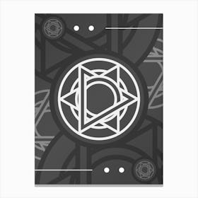 Geometric Glyph Abstract Array in White and Gray n.0066 Canvas Print
