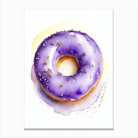 Lavender Honey Donut Cute Neon 1 Canvas Print