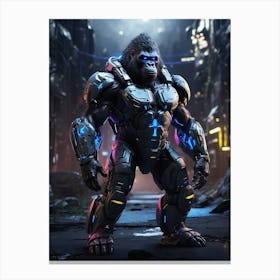 Gorilla In Cyborg Body #4 Canvas Print