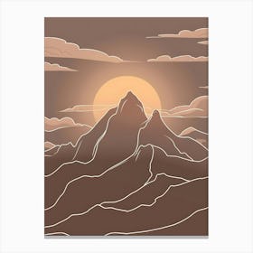 Mountain Range At Sunset 1 Canvas Print