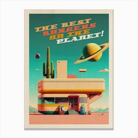 The Best Burgers on the Planet! — Vintage retro space poster, retrofuturism poster, retro space, propaganda poster Toile