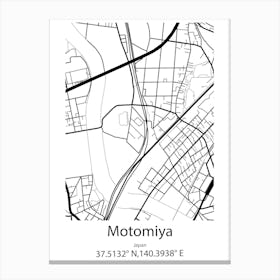 Motomiya,Japan Minimalist Map Toile