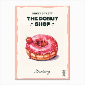 Strawberry Donut The Donut Shop 2 Canvas Print