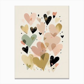 Pastel Hearts Canvas Print