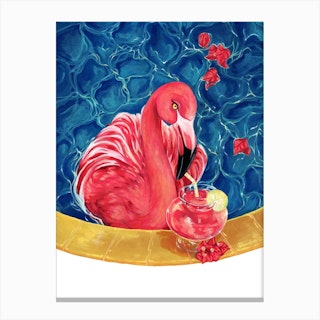 Lemonade Flamingo Canvas Print