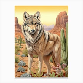 Honshu Wolf Desert Scenery 2 Canvas Print