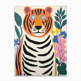 Colourful Kids Animal Art Tiger 4 Canvas Print