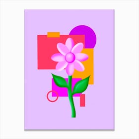 Flowers And Shapes Canvas Print