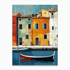 Venetian Vistas: Homes by the Canals, Italy Canvas Print