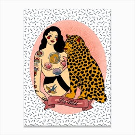 Be Wild Leopard Girl Canvas Print