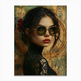 Sexy Girl In Sunglasses 1 Canvas Print