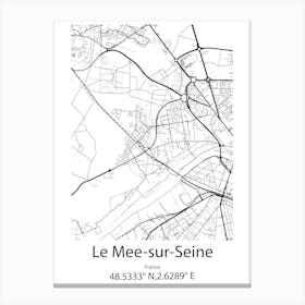 Le Mee Sur Seine,France Minimalist Map Canvas Print