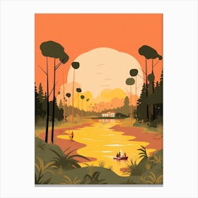 French Guiana 2 Travel Illustration Canvas Print