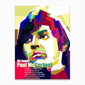 Paul Mccartney The Beatles Musician Pop Art Wpap Canvas Print