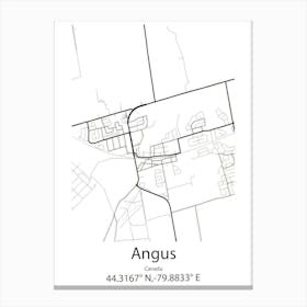 Angus,Canada Minimalist Map Canvas Print