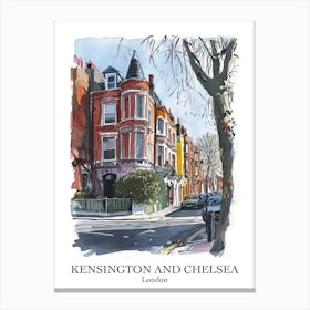 Kensington And Chelsea London Borough   Street Watercolour 2 Poster Canvas Print