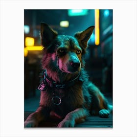 Cyberpunk Dog 15 Canvas Print