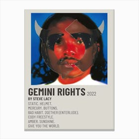 Gemini Rights 2022 Poster Decor 2 Canvas Print