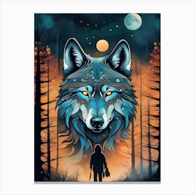 Wolf In The Woods 1 Canvas Print