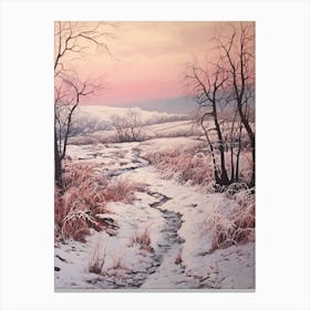 Dreamy Winter Painting The North York Moors England 1 Canvas Print