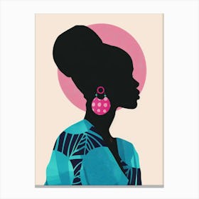 Silhouette Of African Woman 19 Canvas Print