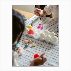 Children Easter Eggs Canvas Print