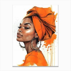 Orange Turban 1 Canvas Print