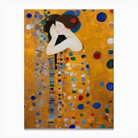 Woman Sleeping, Inspired By Gustav Klimt 1 Canvas Print