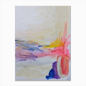 Abstract Painting Pink Horizon Canvas Print